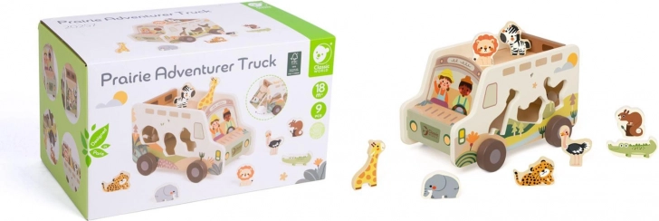 Houten Safari Auto Insteekpuzzel