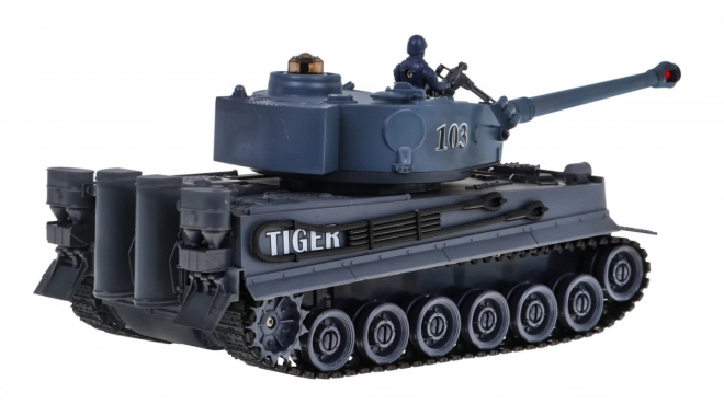 Op afstand bestuurbare 2 tanks T-34 vs. Tiger voor kinderen 3+ Schietende modellen 1:28 + Grote tankgevecht + Licht- en geluidseffecten