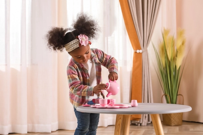 Kinderthee- en koffieset Viga op dienblad