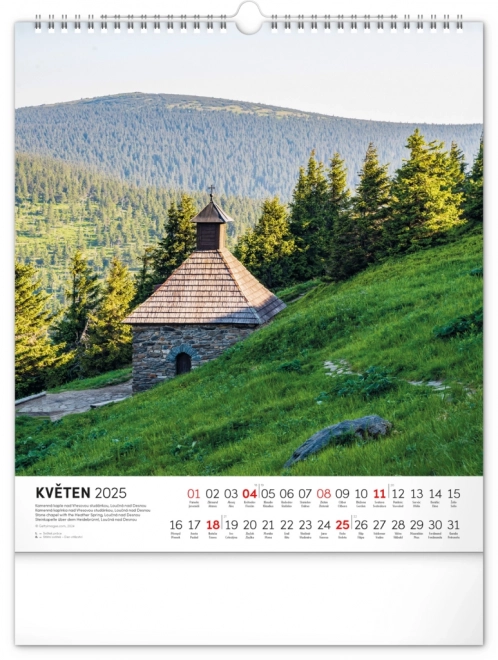 NOTIQUE Muurkalender Wandelen door het Tsjechische landschap 2025, 30 x 34 cm