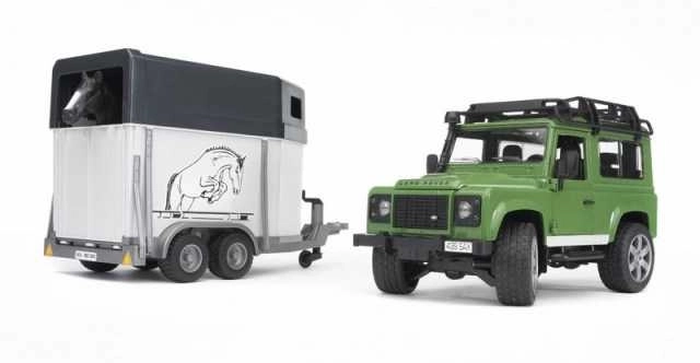 Bruder LAND ROVER met paardenaanhanger