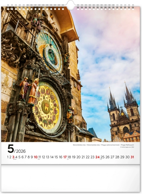 Wandkalender Praag 2026