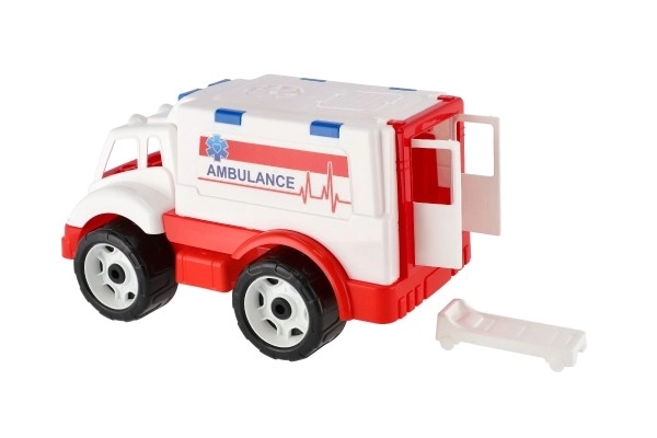 Wit plastic ambulance autootje