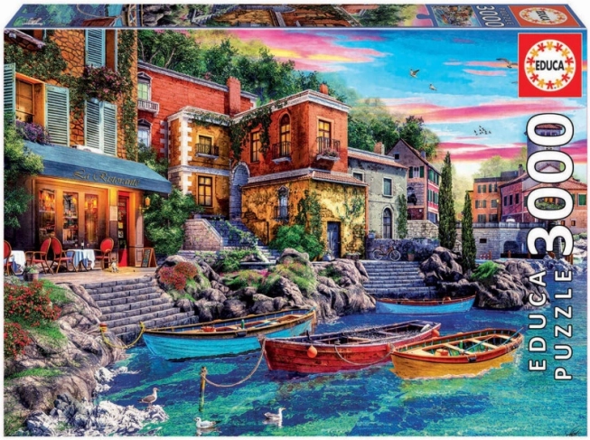Puzzel 3000 stukjes Zonsondergang Como Italië