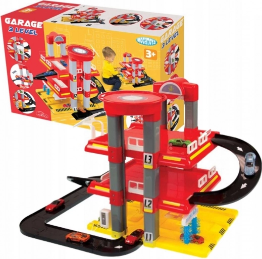Driedelige garage met helihaven en lift MOCHTOYS