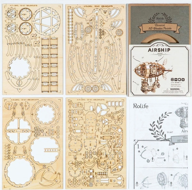 Luchtschip - 3D houten puzzel