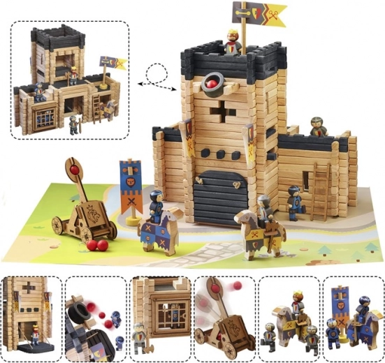 Groot kasteel met werkende katapult