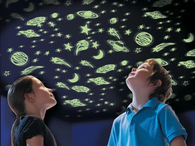 Lichtgevende fluorescerende stickervel sterren