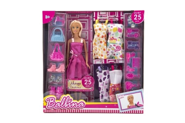 Modelpop plastic 30 cm met kleding en accessoires