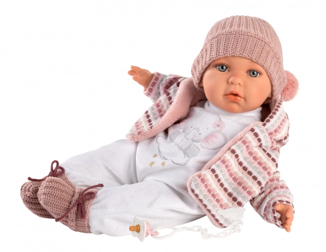 Llorens Baby Julia - realistische pop met geluiden en zacht stoffen lichaam - 42 cm