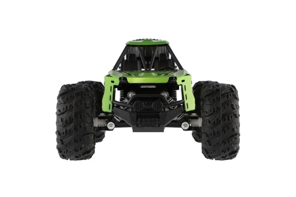 Auto RC buggy terrein groen 22cm kunststof 2,4GHz op batterijen + oplaadpakket in doos 32x16x18cm
