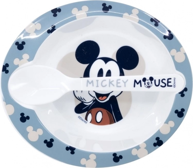 STOR Kom Beker met Lepeltje Mickey Mouse