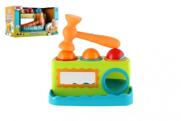 Hamertje met kunststof hamer en spiegeltje 21cm