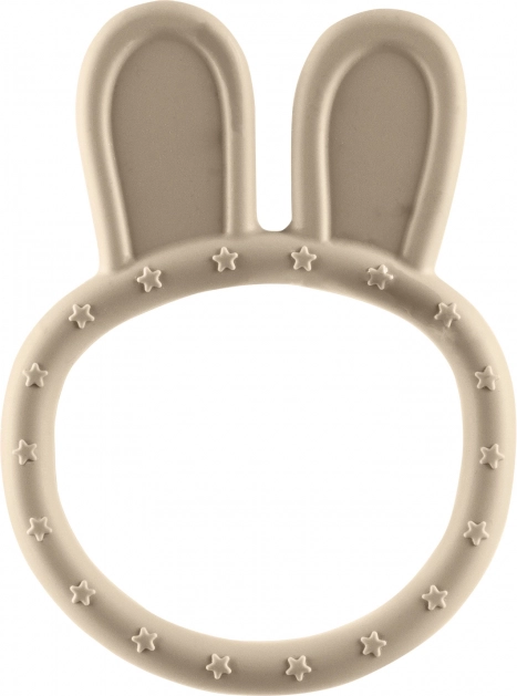 Siliconen bijtring Rabbit, Zand Beige