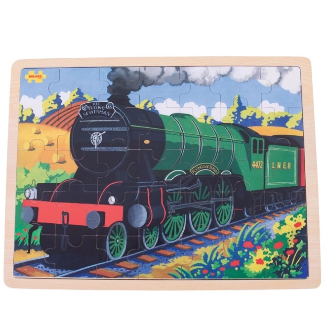 Bigjigs Toys Houten puzzel historische trein Flying Scotsman 35 stukken