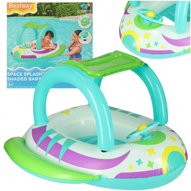 Opblaasbare kinderboot met stuur en zonnescherm Bestway