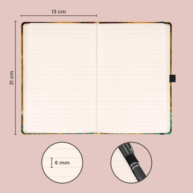 Gestippeld notitieboek NOTIQUE Gustav Klimt 13 × 21 cm