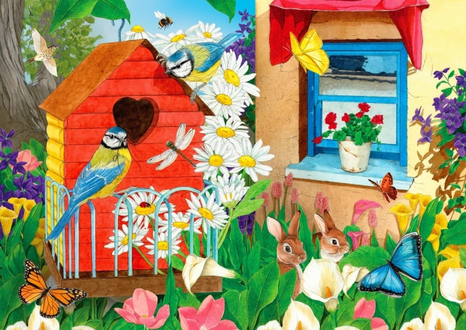Puzzel Tuin met vogelhuisjes 1000 stukjes ENJOY