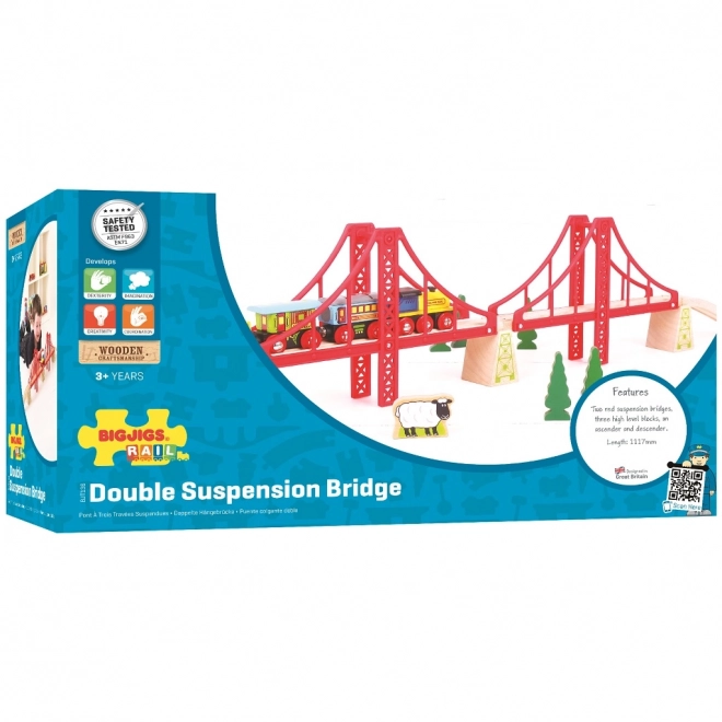 Bigjigs Rail dubbele houten spoorbrug
