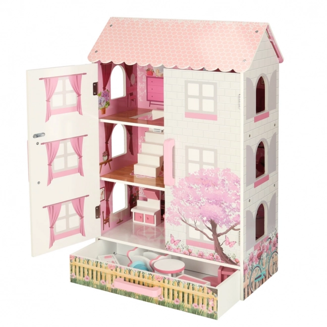 Houten poppenhuis Lulilo Papilio roze 80cm