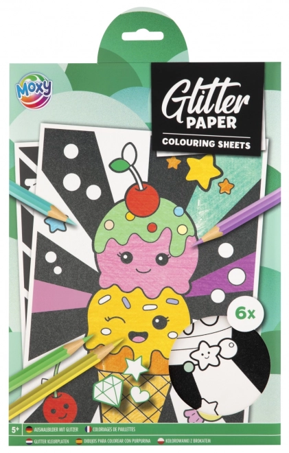 Glitter kleurplaten formaat A4