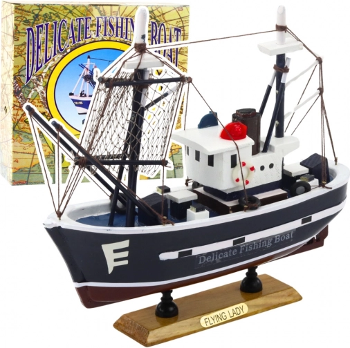 Decoratief vissersschip Flying Lady model 24x23cm