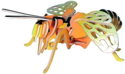 Woodcraft houten 3D-puzzel kleurrijke bij