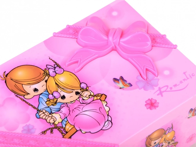 Roze sieradendoos met een muziekkistje voor kleine meisjes