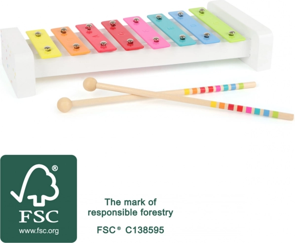 SMALL FOOT houten xylofoon met metalen toetsen (FSC)