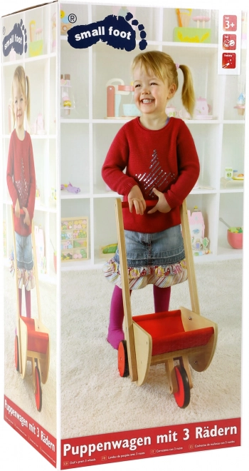 Houten kinderwagen met drie wielen Small Foot