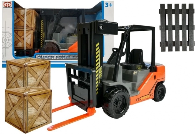 Raceheftruck met pallet en kisten voor kinderen