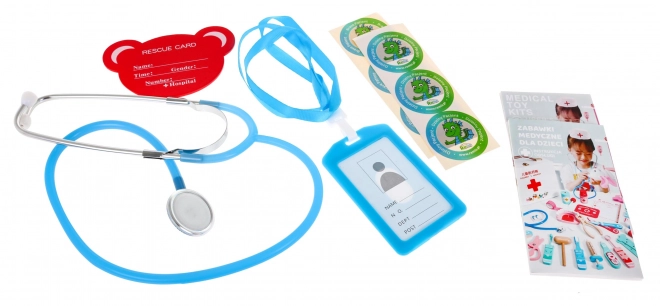 Houten Dokterset + educatieve brochures + stickers "Dappere patiënt" - 30 stuks