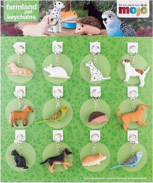 Mojo display sleutelhangers – huisdieren (72 stuks)