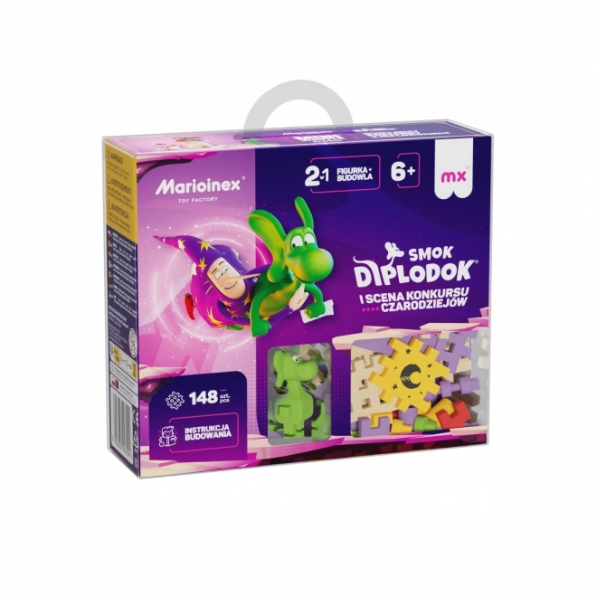 Creatieve bouwset Mini Waffle - Diplodocus en scène 148 stuks