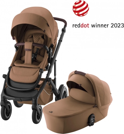 Kinderwagen Smile 5Z Lux met wieg in de kleur Warm Caramel