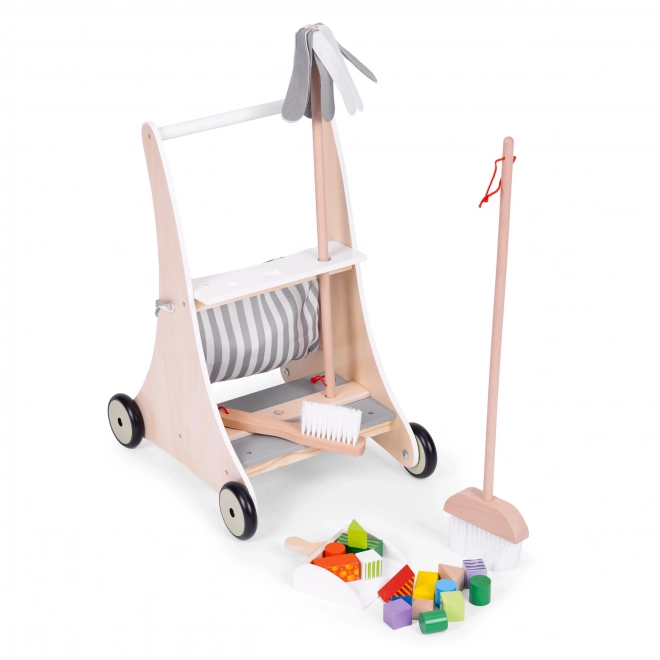 Houten schoonmaakkar beige ECOTOYS