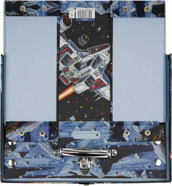 Opvouwbare schoolkoffer Pixel Space met metaal