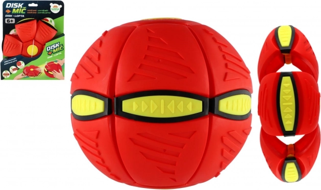 Schijf-bal 2-in-1 kunststof rood 22 cm