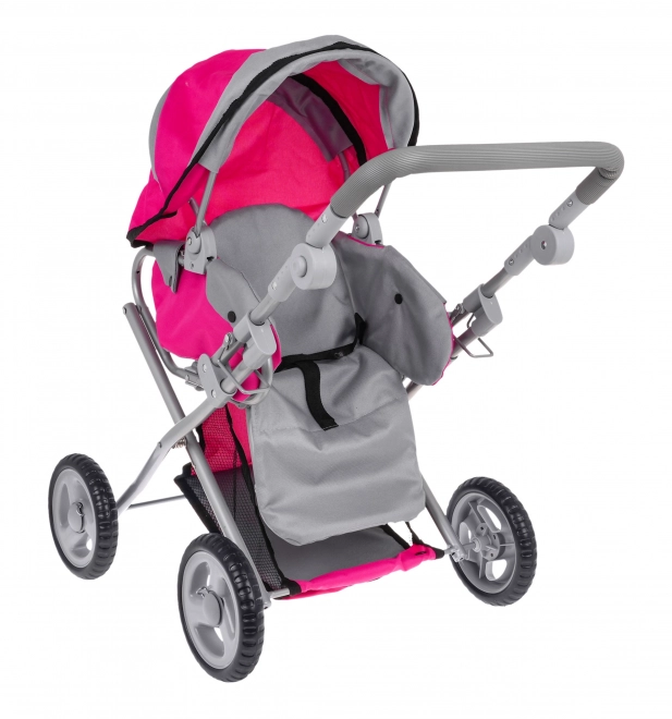 Roze poppenwagen 2-in-1