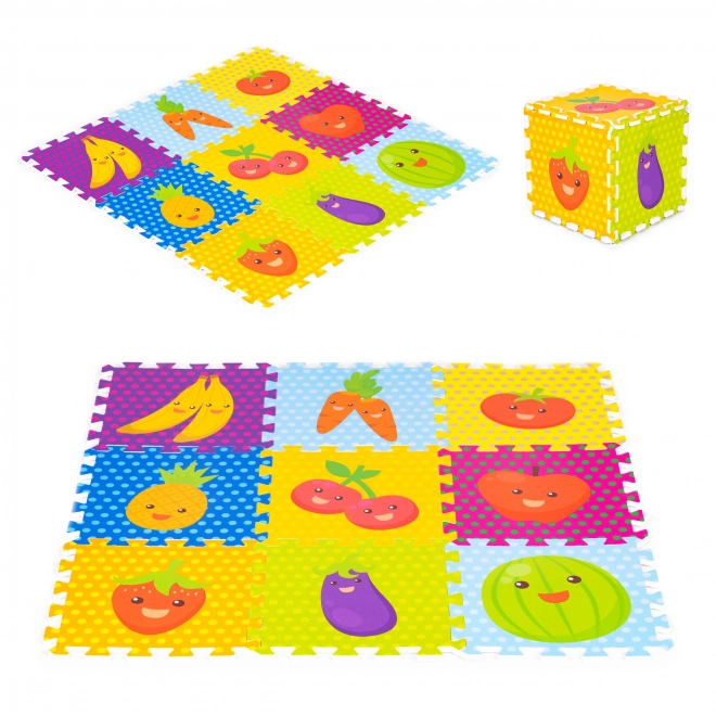 Kinder schuim speelmat IPLAY - fruit en groente puzzel 9 delen 86x86cm