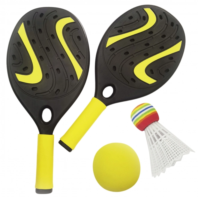 Woopie Raket met Schuimrubberen Bal en Mand - Set voor Strand en Tuin