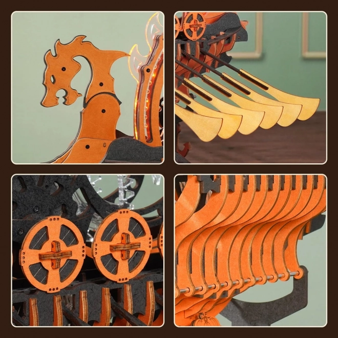 Houten Viking Drakenboot Puzzel