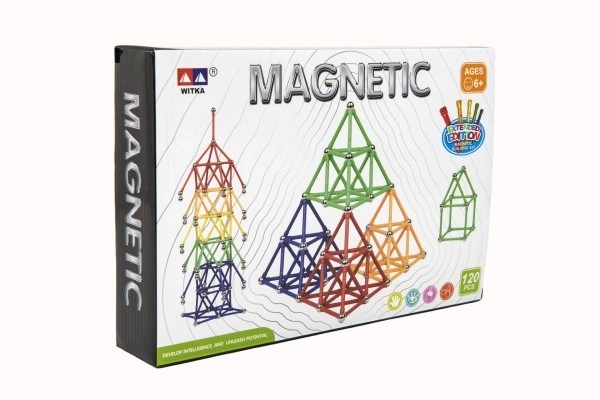 Magnetische bouwset 120 stuks plastic/metaal in doos 28x19x5cm