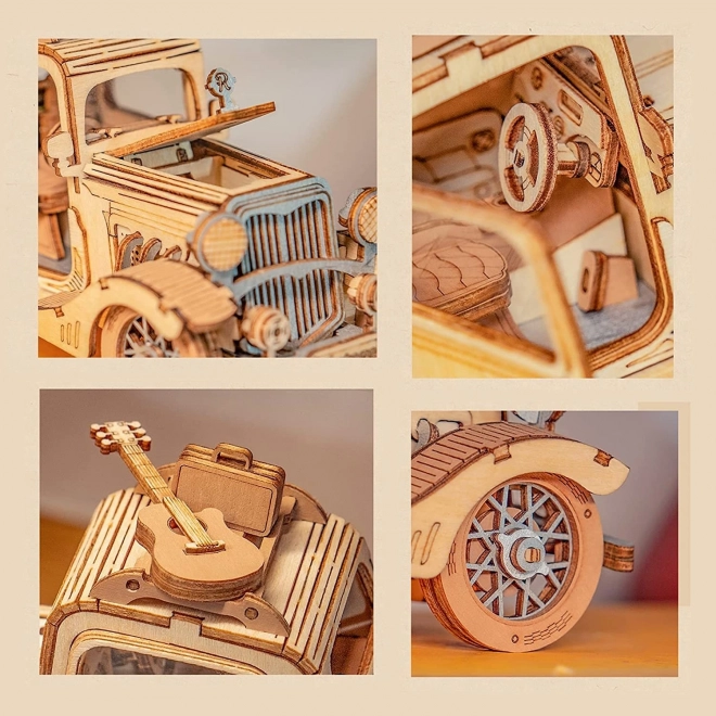 Vintage Auto - moderne 3D houten puzzel