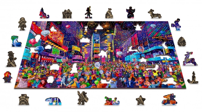 Houten Stad Houten Puzzel Nieuwjaar 2-in-1, 505 stukjes EKO