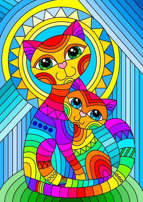 Enjoy puzzel Ornamentale kat met kitten 1000 stukjes