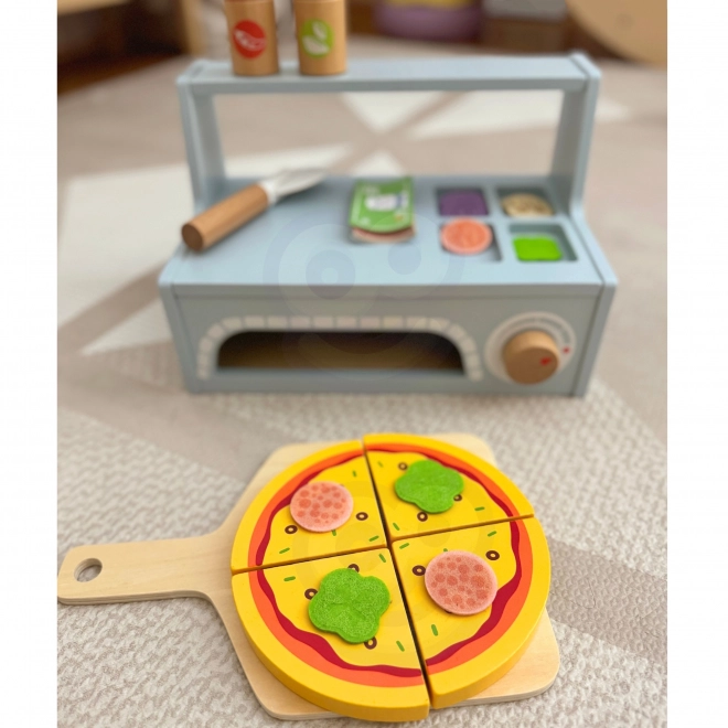 Tooky Toy houten pizza set met accessoires