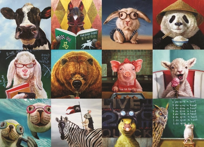 Puzzel Eurographics grappige dieren 1000 stukjes
