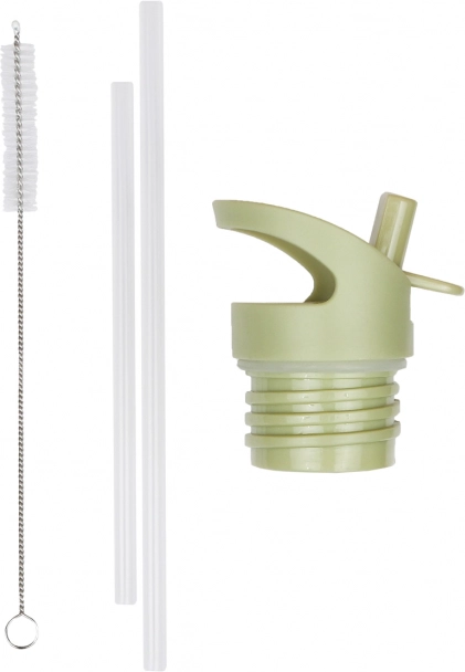 A Little Lovely Company set met dop, borsteltje en rietje voor roestvrijstalen fles 350 ml – Dinosaurussen