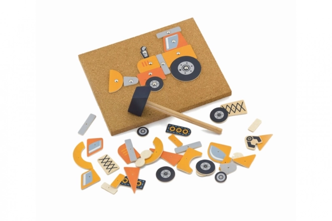 Houten hamer speelset bouwmachines